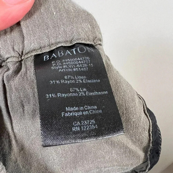 Aritzia Babaton Linen Blend Shorts Size XS Green Drawstring Minimal Normcore - Picture 6 of 7